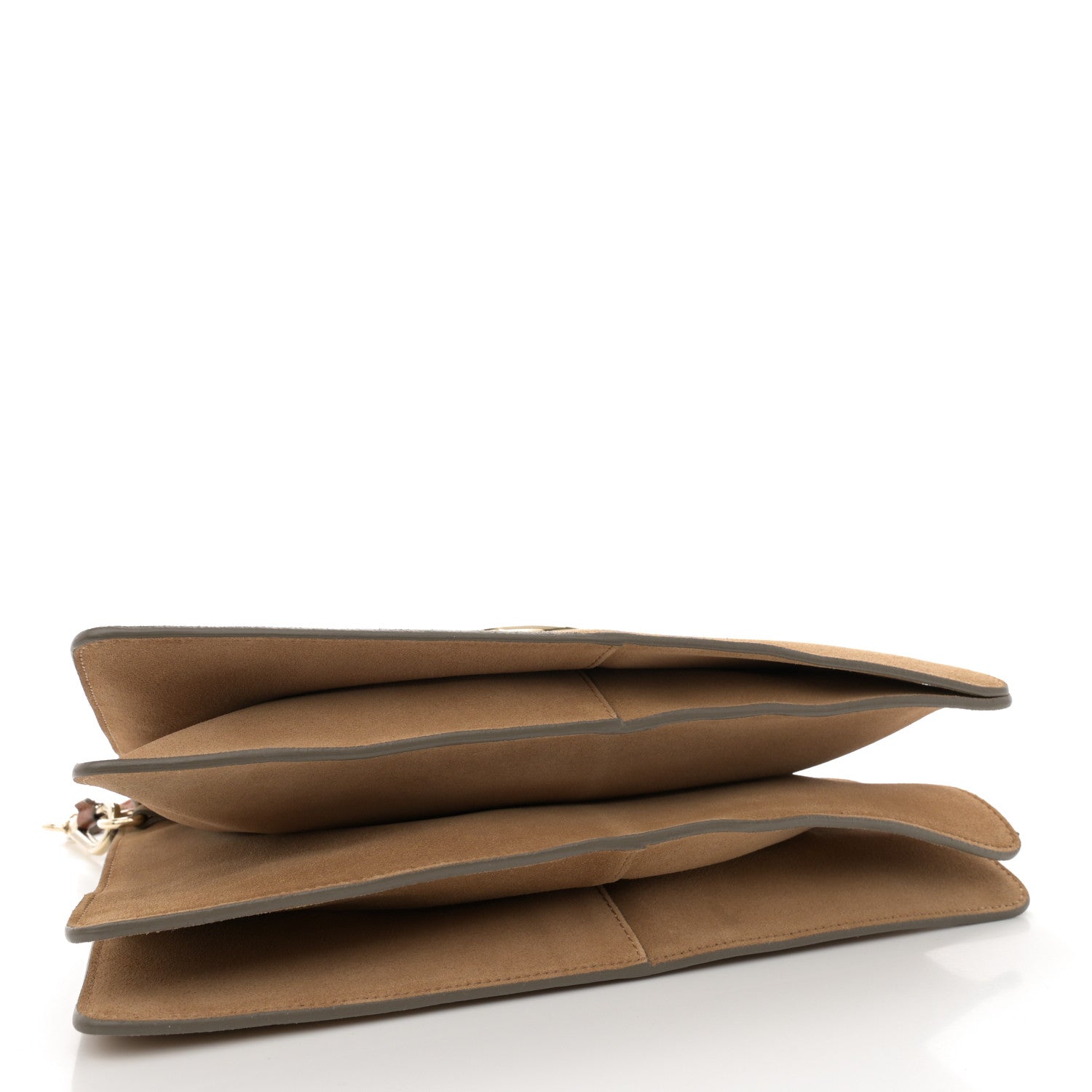 Chloe Snakeskin Suede Medium Faye Shoulder Bag Desert Beige 4 of 13