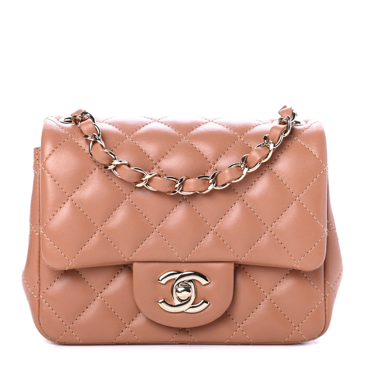 Chanel Lambskin Quilted Mini Square Flap Brown 1 of 4