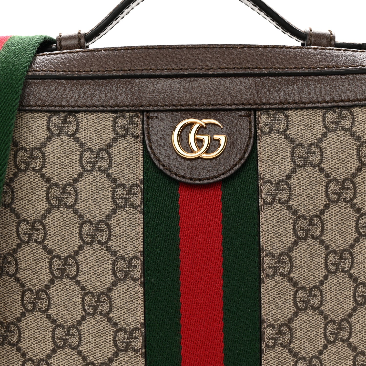 Gucci GG Supreme Monogram Web Small Ophidia Top Handle Shoulder Bag Brown 8 of 15
