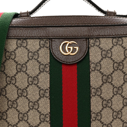 Gucci GG Supreme Monogram Web Small Ophidia Top Handle Shoulder Bag Brown 8 of 15