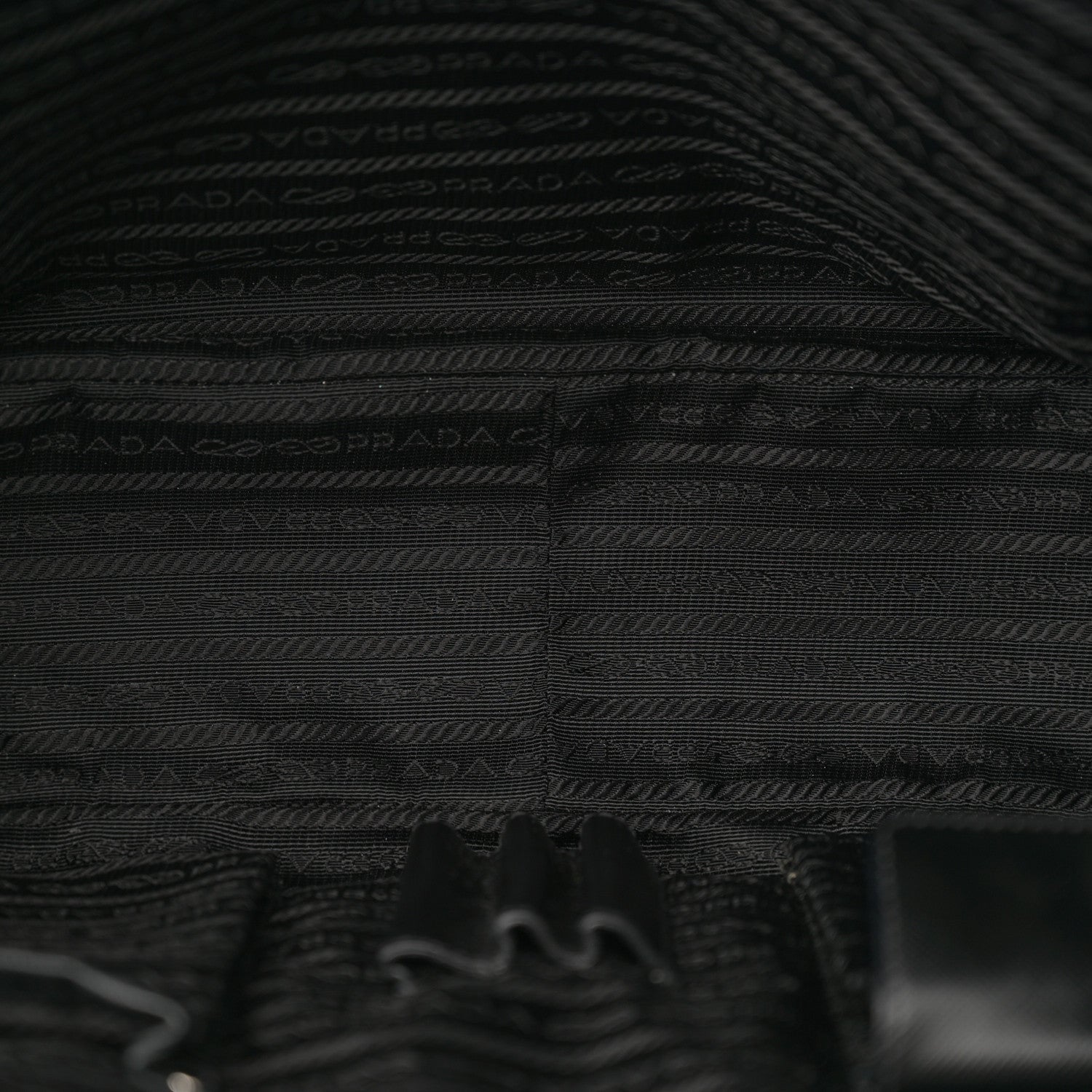 Prada Tessuto Nylon Saffiano Metal Triangle Logo Work Bag Black 5 of 14