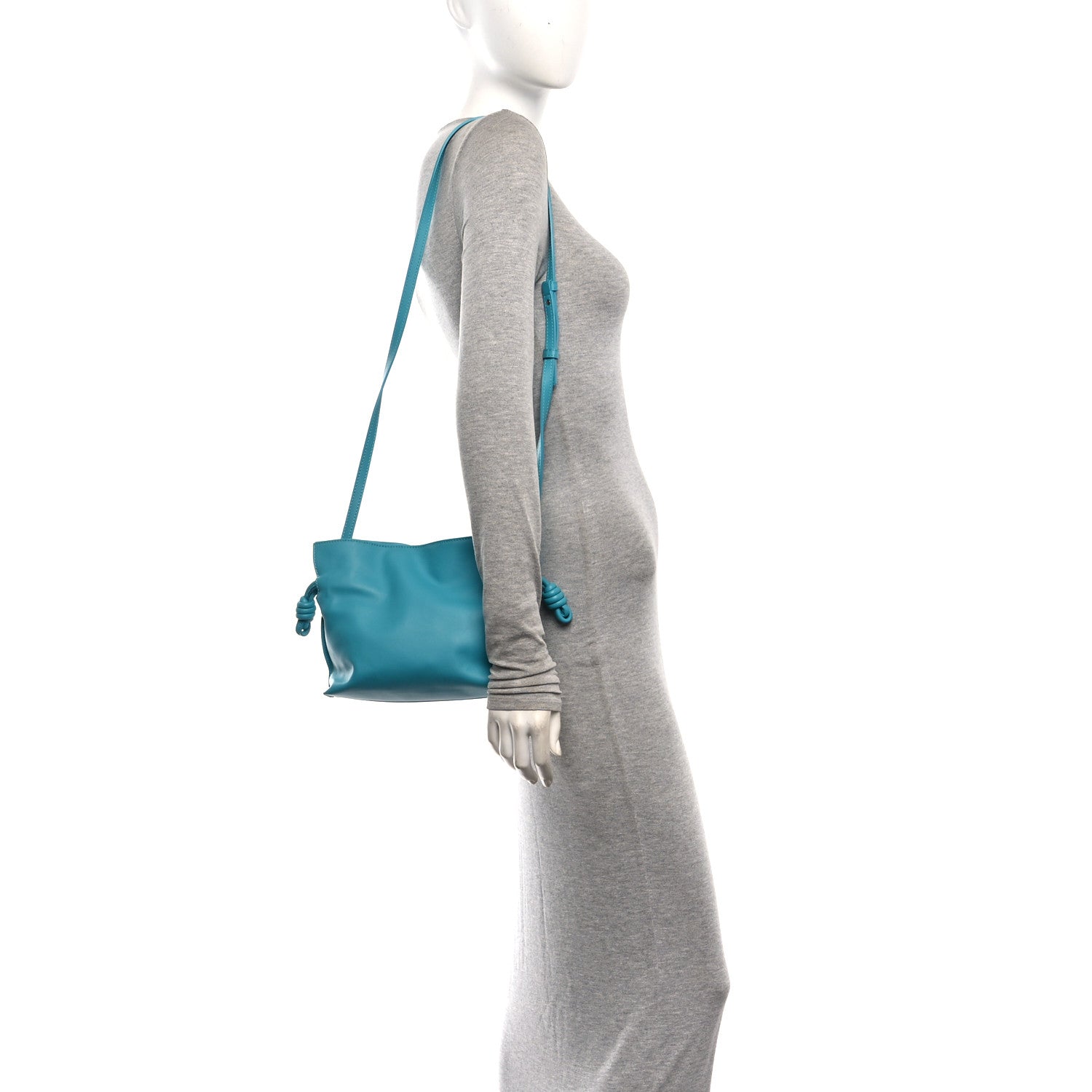 Loewe Calfskin Mini Flamenco Knot Clutch Deep Turquoise 2 of 11