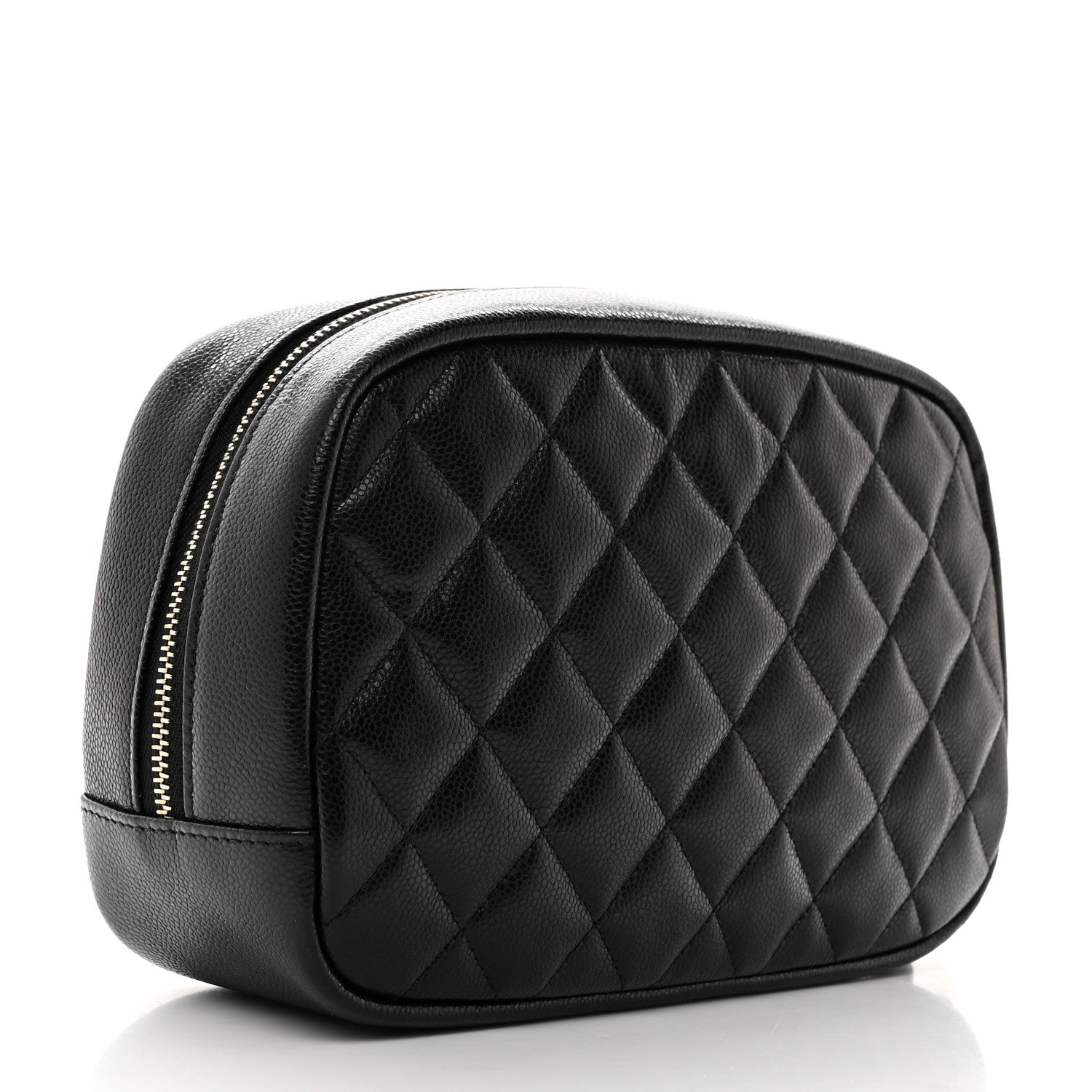 Chanel Caviar Quilted Medium Curvy Pouch Cosmetic Case Black 3 of 8