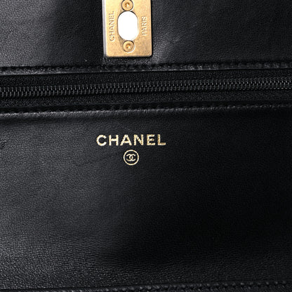 Chanel Lambskin Quilted CC Pearl Crush Wallet on Chain WOC Black 6 of 11