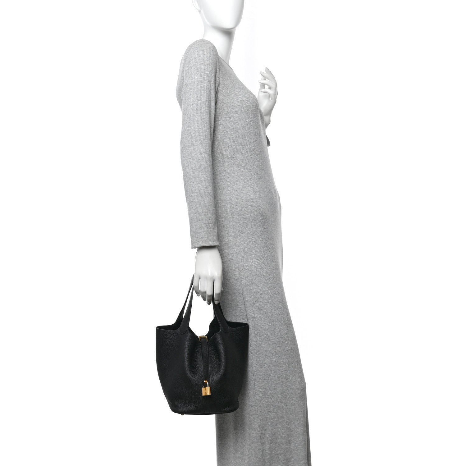 Hermes Taurillon Clemence Picotin Lock 22 MM Black 2 of 12