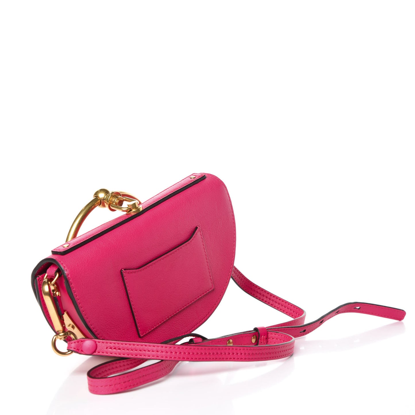 Calfskin Small Nile Bracelet Minaudiere Bag Fuchsia Rose