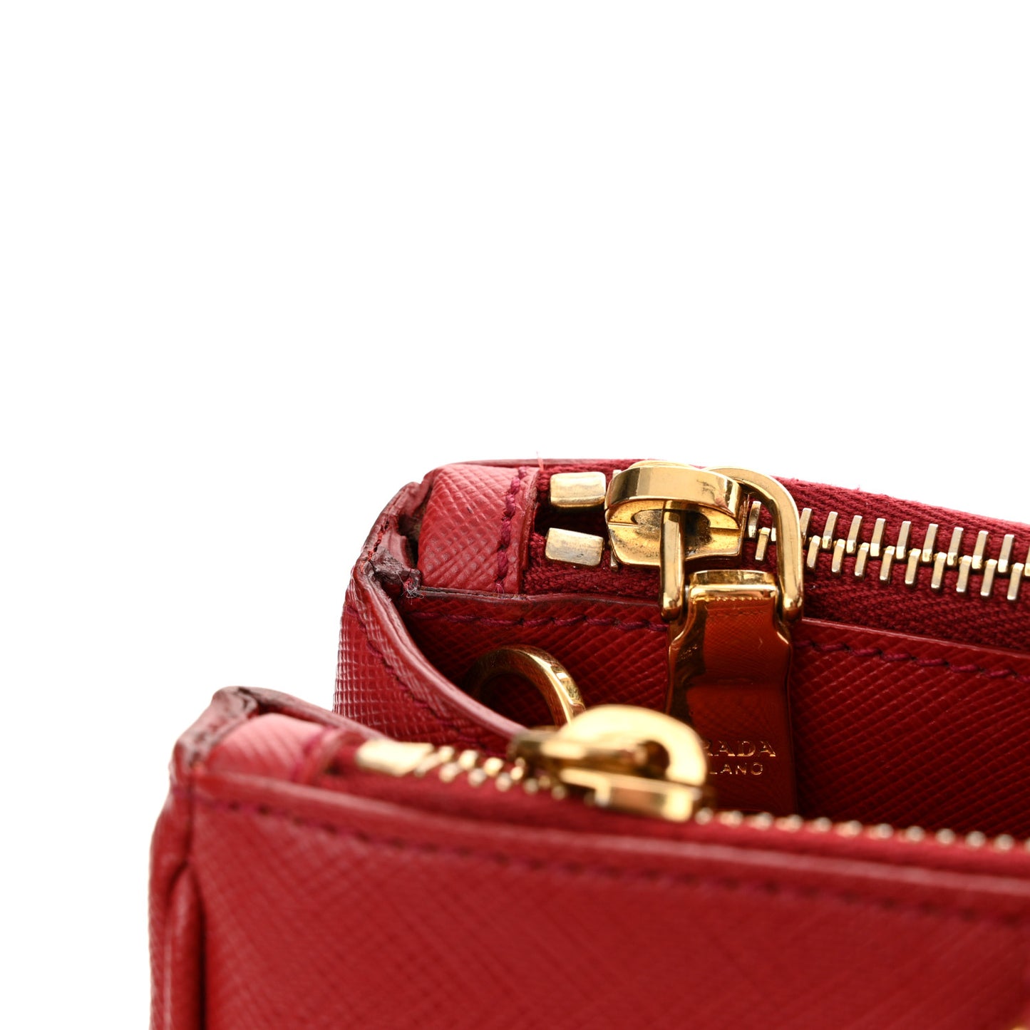 Saffiano Lux Medium Galleria Double Zip Tote Fuoco