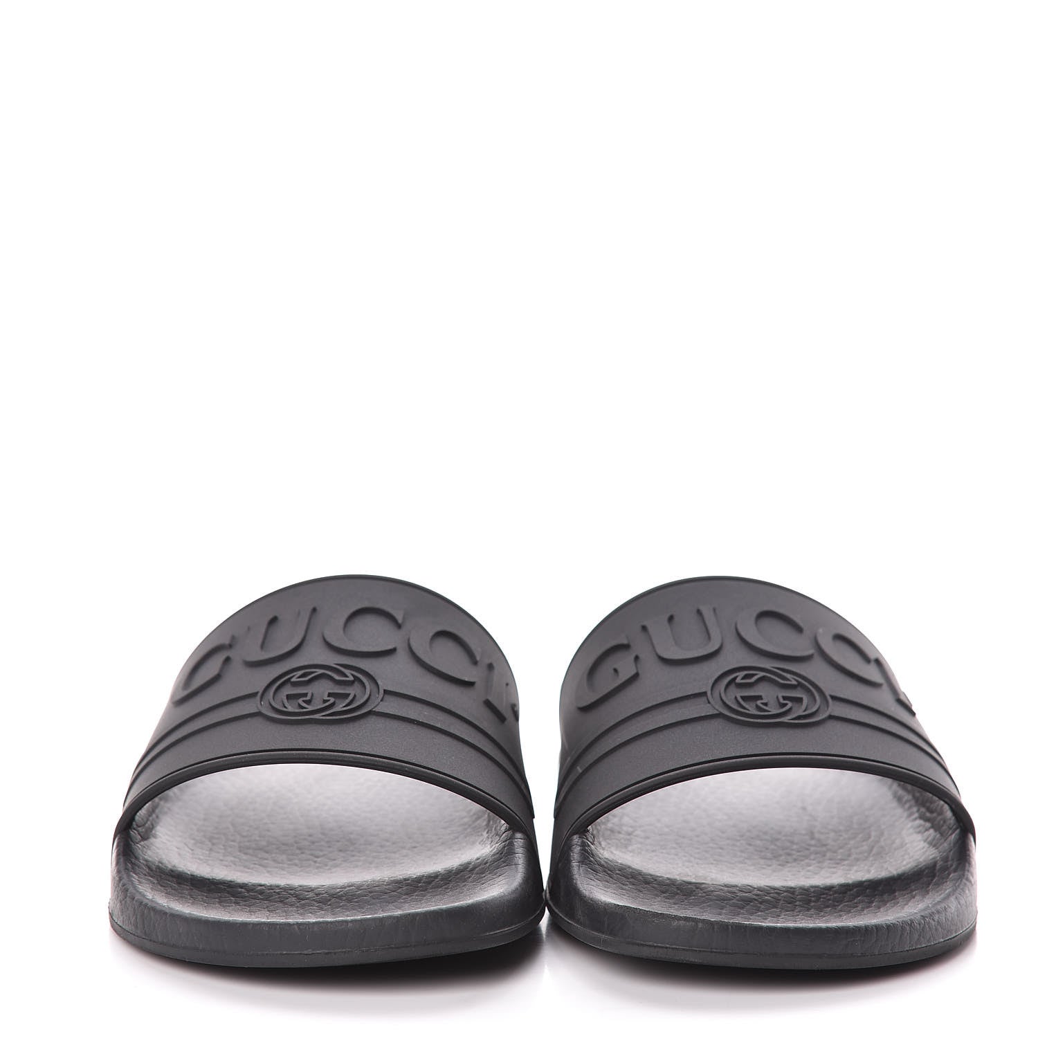Gucci Rubber Womens Logo Slide Sandals 39 Black 2 of 10