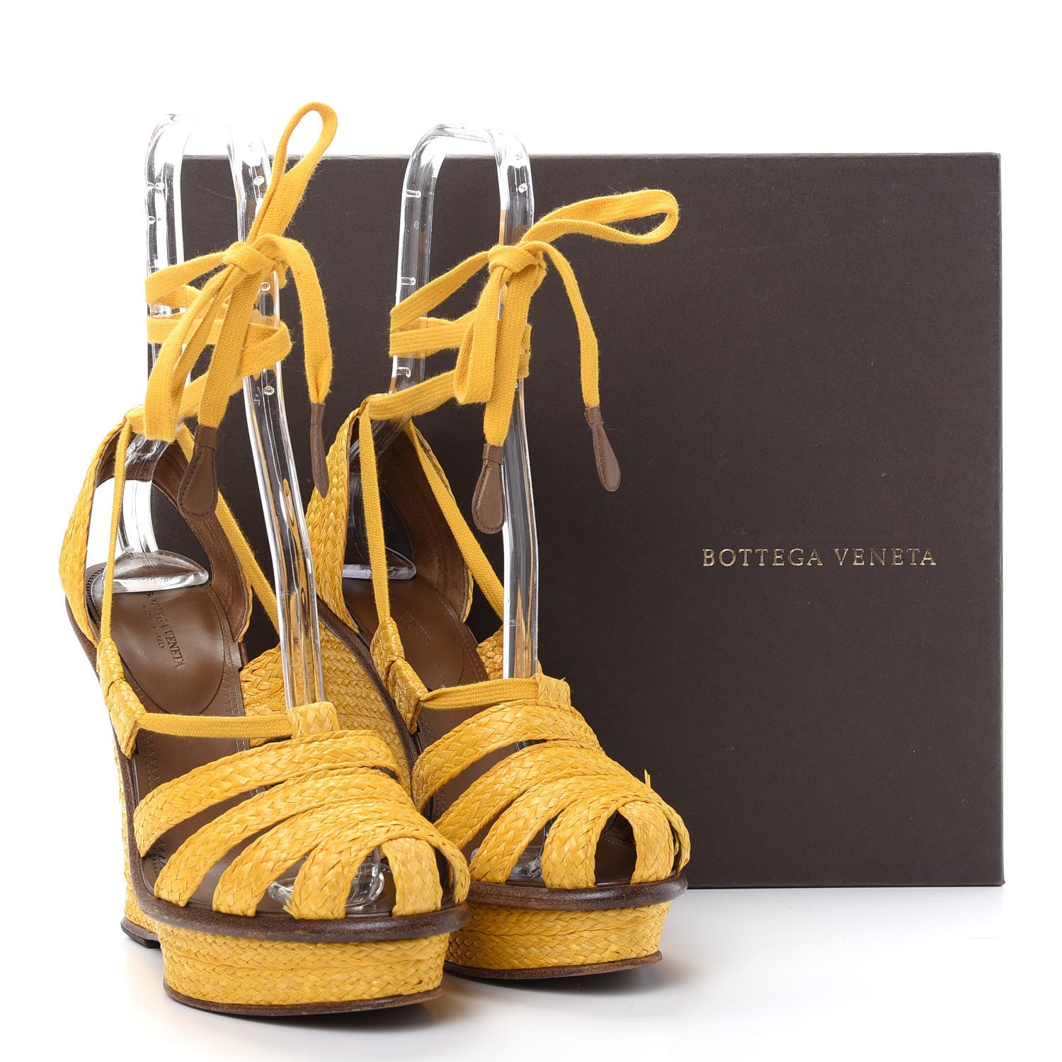 Bottega Veneta Raffia Braided Wedge Sandals 39 Yolk 10 of 10