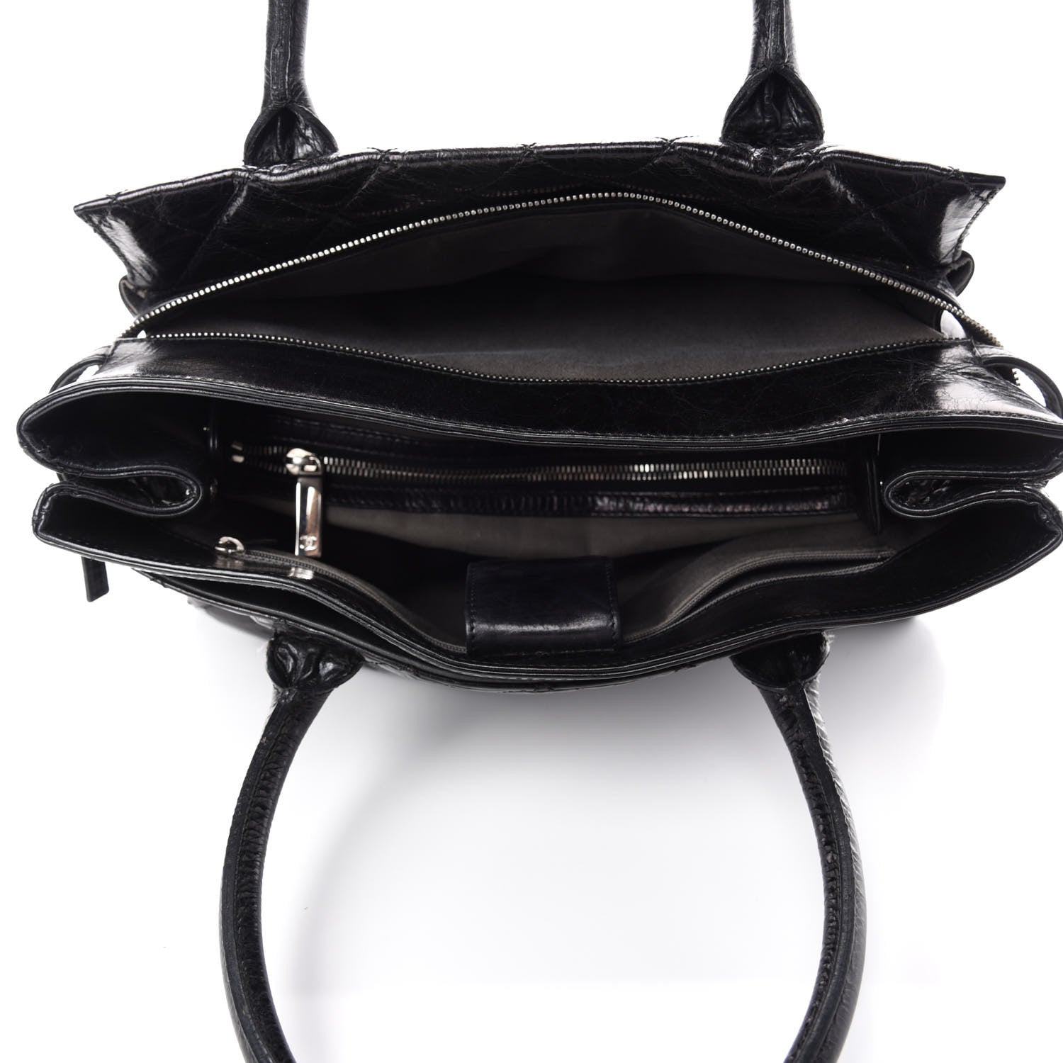 Chanel Glazed Calfskin Quilted Large New Portobello Tote Black 4 of 13