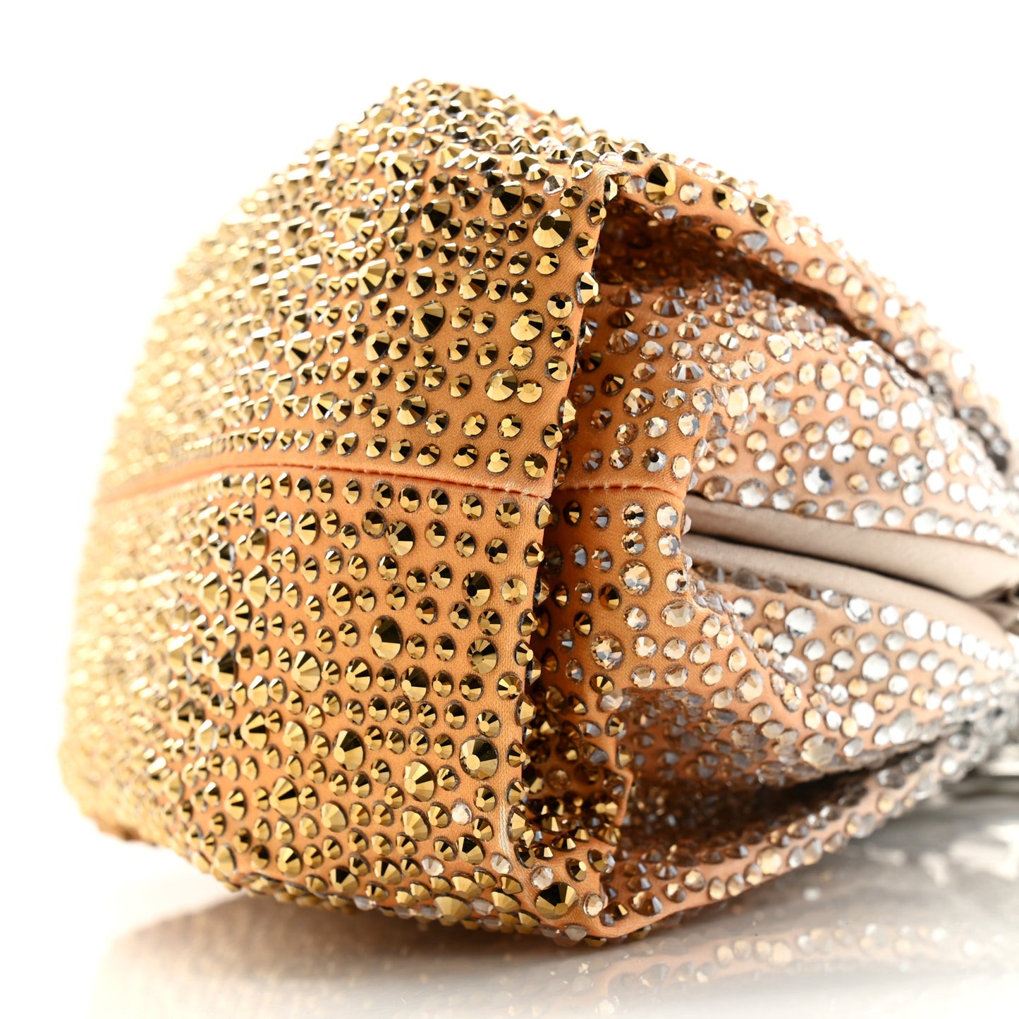 Swarovski Crystal Satin Gemma Clutch Gold Silver