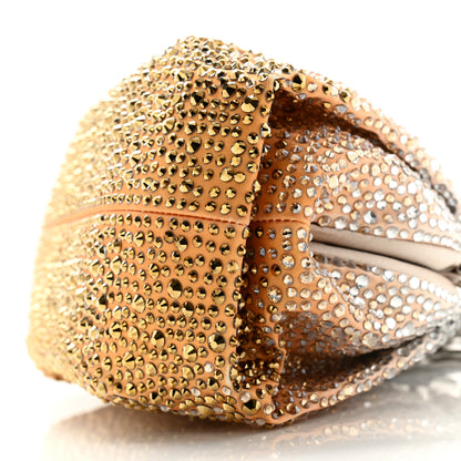Judith Leiber Swarovski Crystal Satin Gemma Clutch Gold Silver 9 of 9