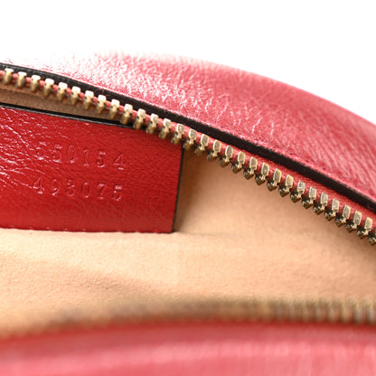 Gucci Glazed Calfskin Matelasse Heart Mini GG Marmont Round Shoulder Bag Romantic Cerise 7 of 10