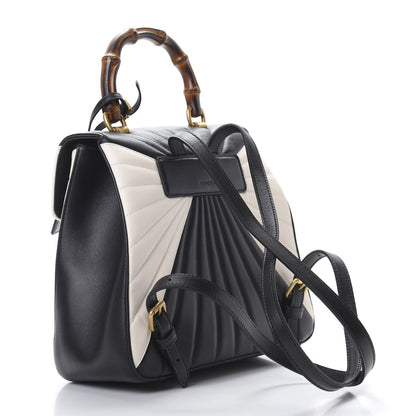 Gucci Calfskin Bamboo Trapuntata Queen Margaret Backpack Mystic White Black 2 of 10