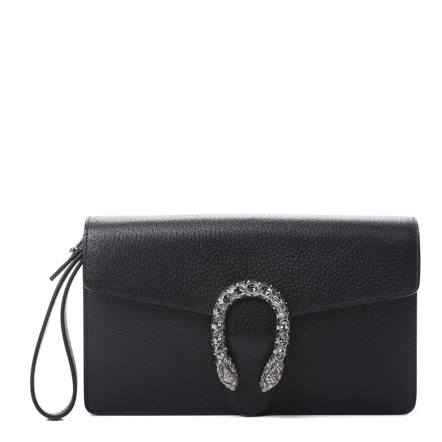 Gucci Dollar Calfskin Crystal Dionysus Clutch Wristlet Black Black Diamond 1 of 7