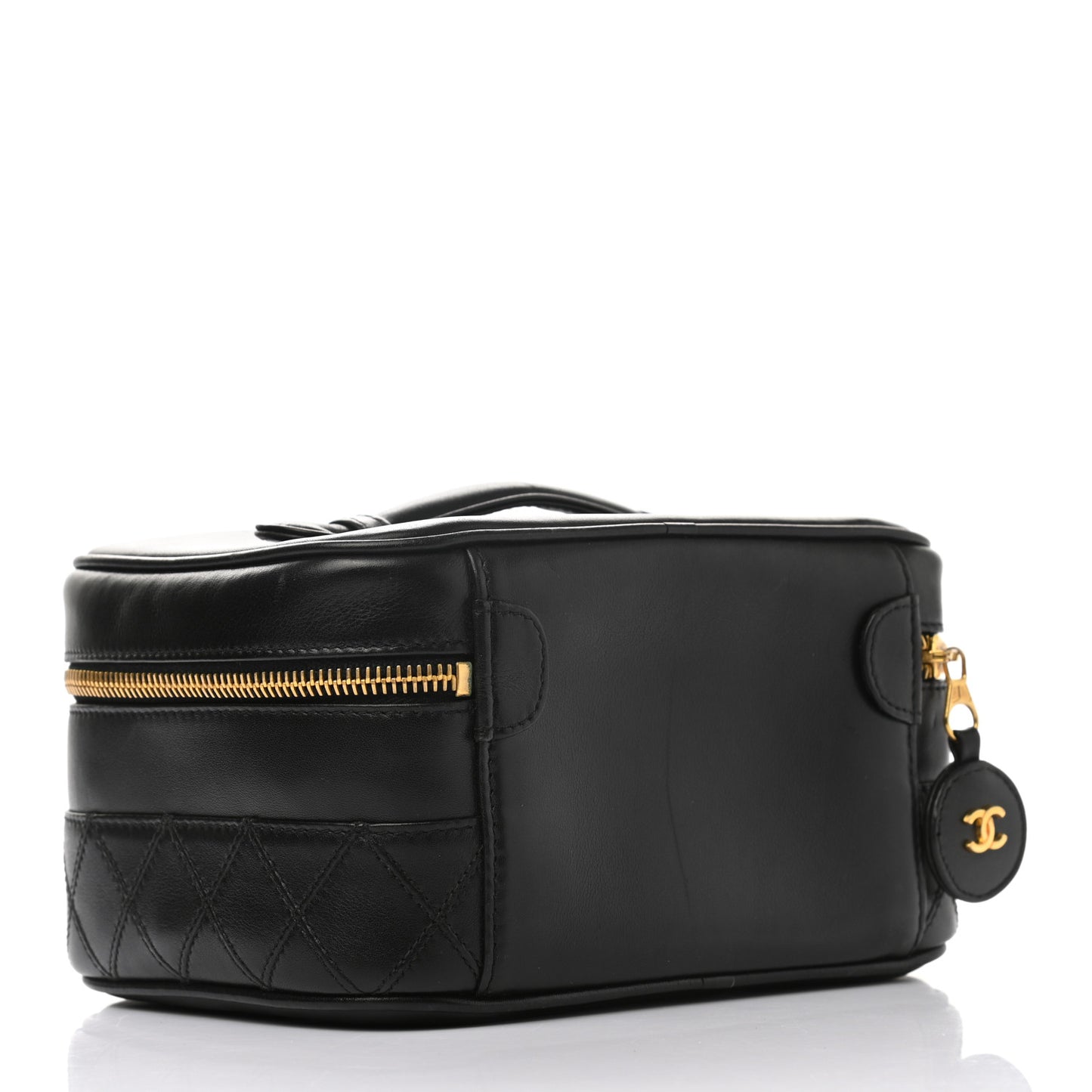 Lambskin Vanity Cosmetic Case Black