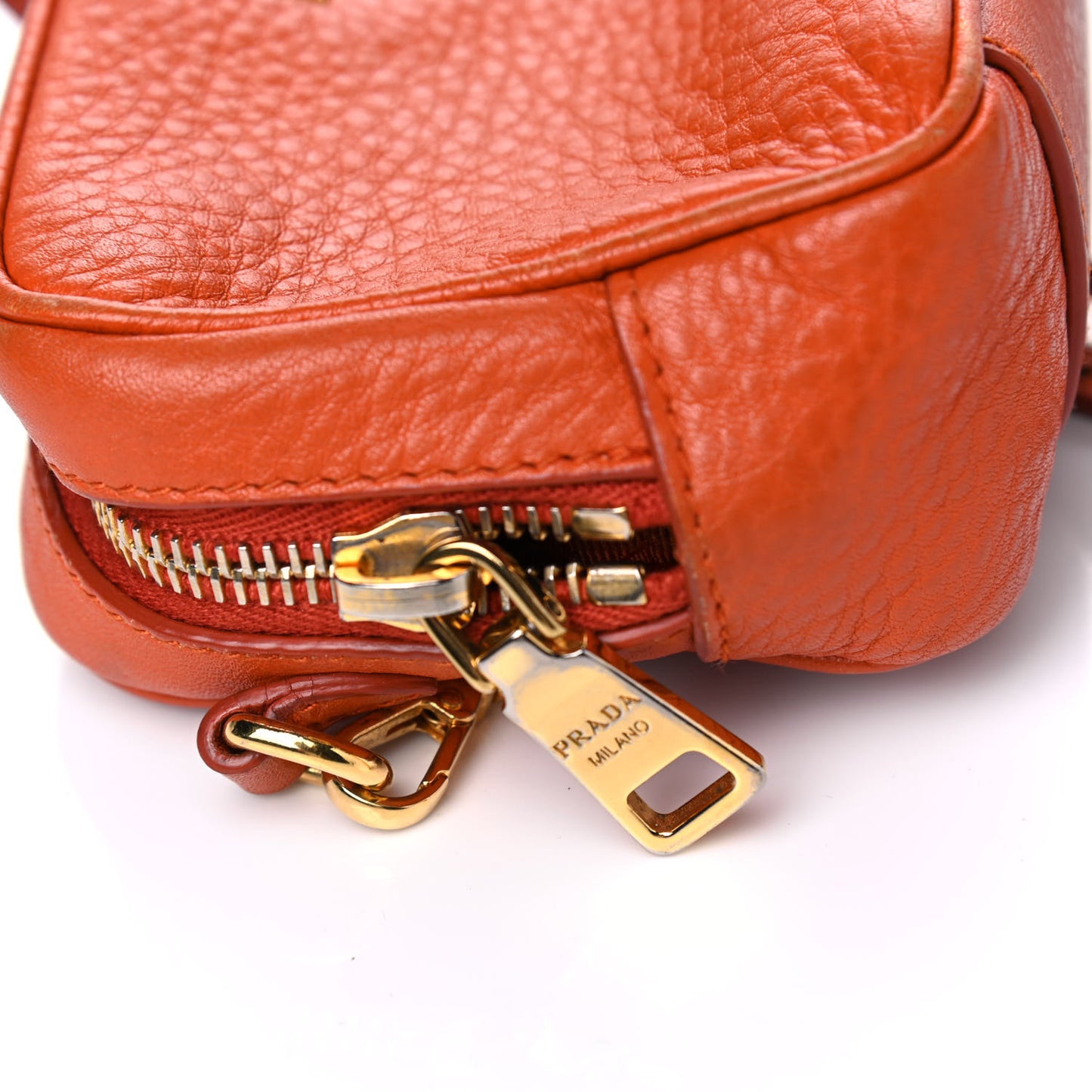 Vitello Daino Mini Camera Crossbody Papaya