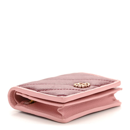 Gucci Azalea Calfskin Enamel Matelasse Diagonal Torchon GG Marmont Card Case New Cherry Red Wild Rose 4 of 8