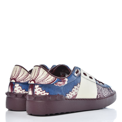 Valentino Garavani Calfskin Mime Rockstud Open Sneakers 39.5 Indigo Rubin Ivory 4 of 9