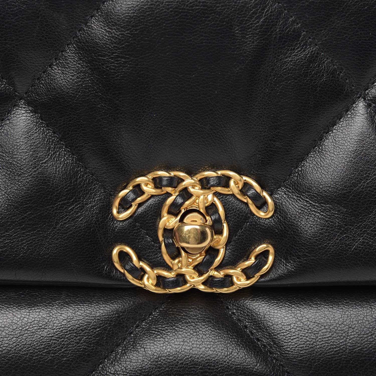 Chanel Goatskin Quilted Medium 19 Flap Black 10 of 10