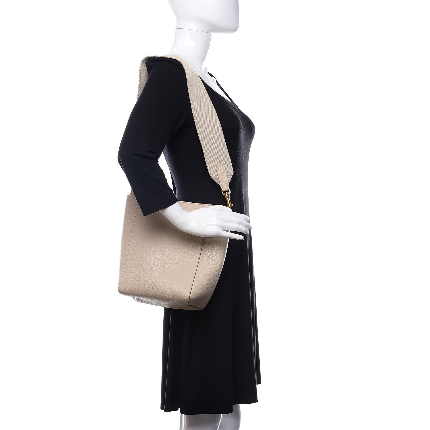 Celine Soft Grained Calfskin Small Sangle Bucket Bag Light Taupe 2 of 9