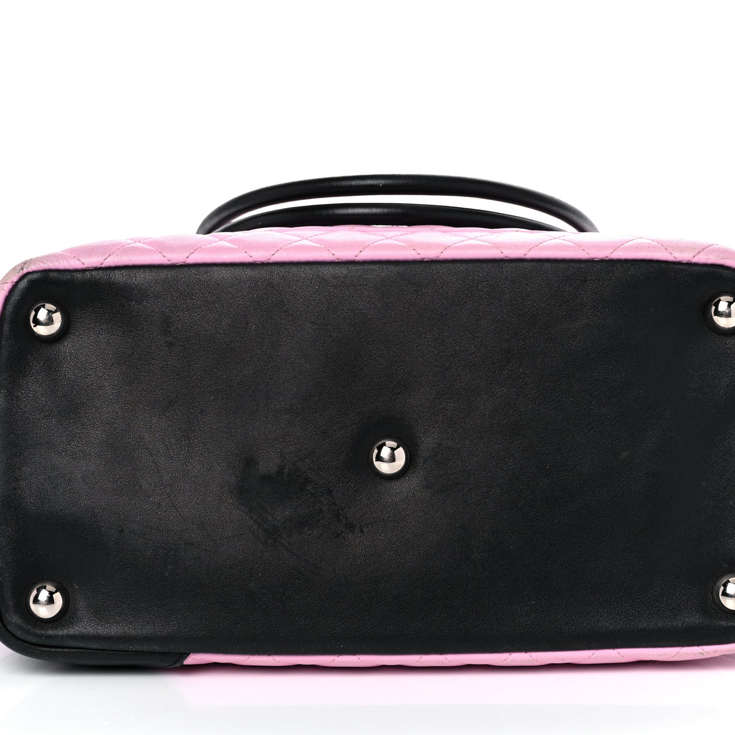 Calfskin Quilted Large Cambon Tote Pink Black