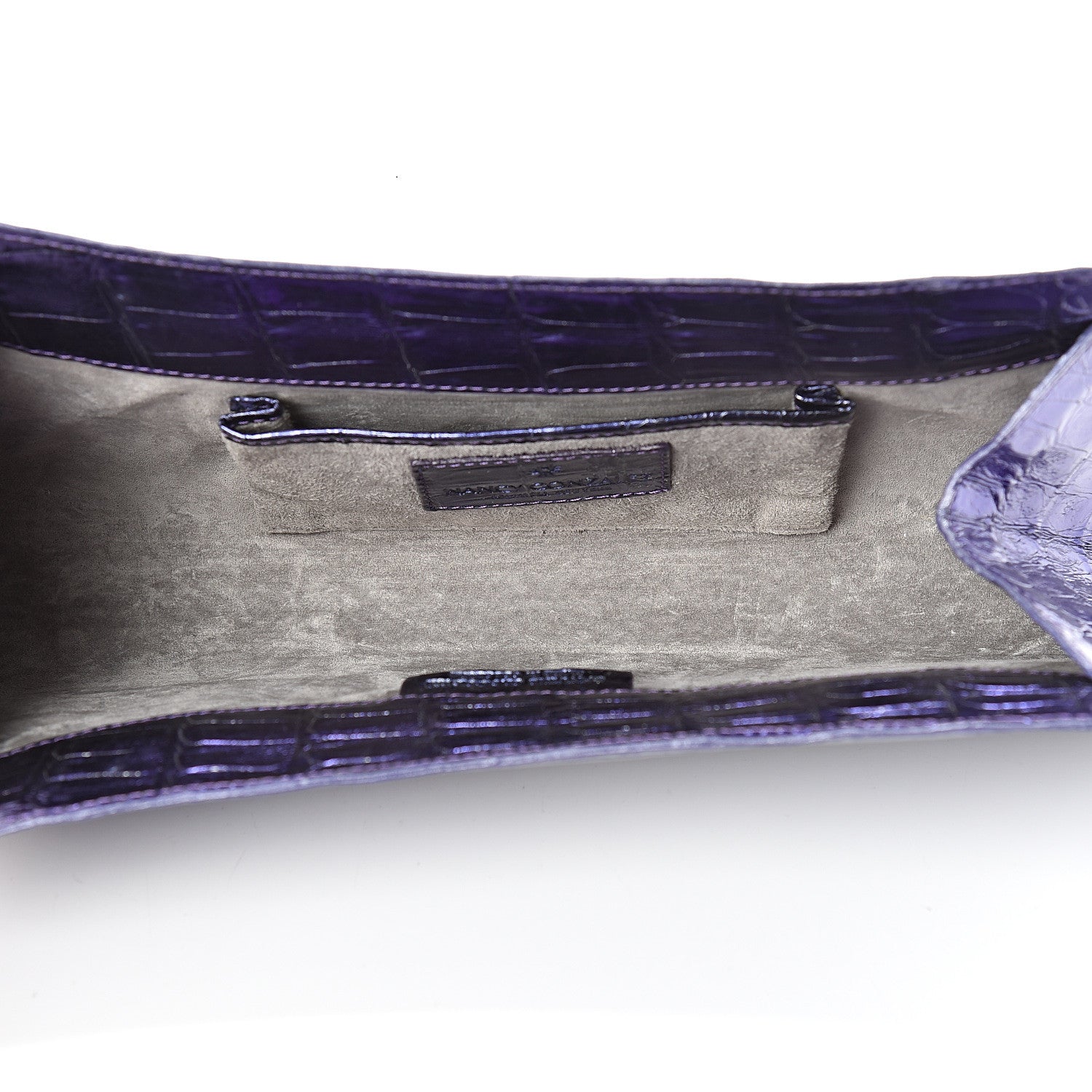 Nancy Gonzalez Metallic Crocodile Clutch Purple 4 of 7