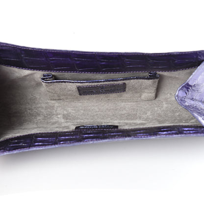 Nancy Gonzalez Metallic Crocodile Clutch Purple 4 of 7