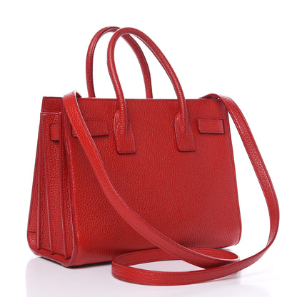 Saint Laurent Grained Calfskin Baby Sac De Jour Lipstick Red 3 of 12
