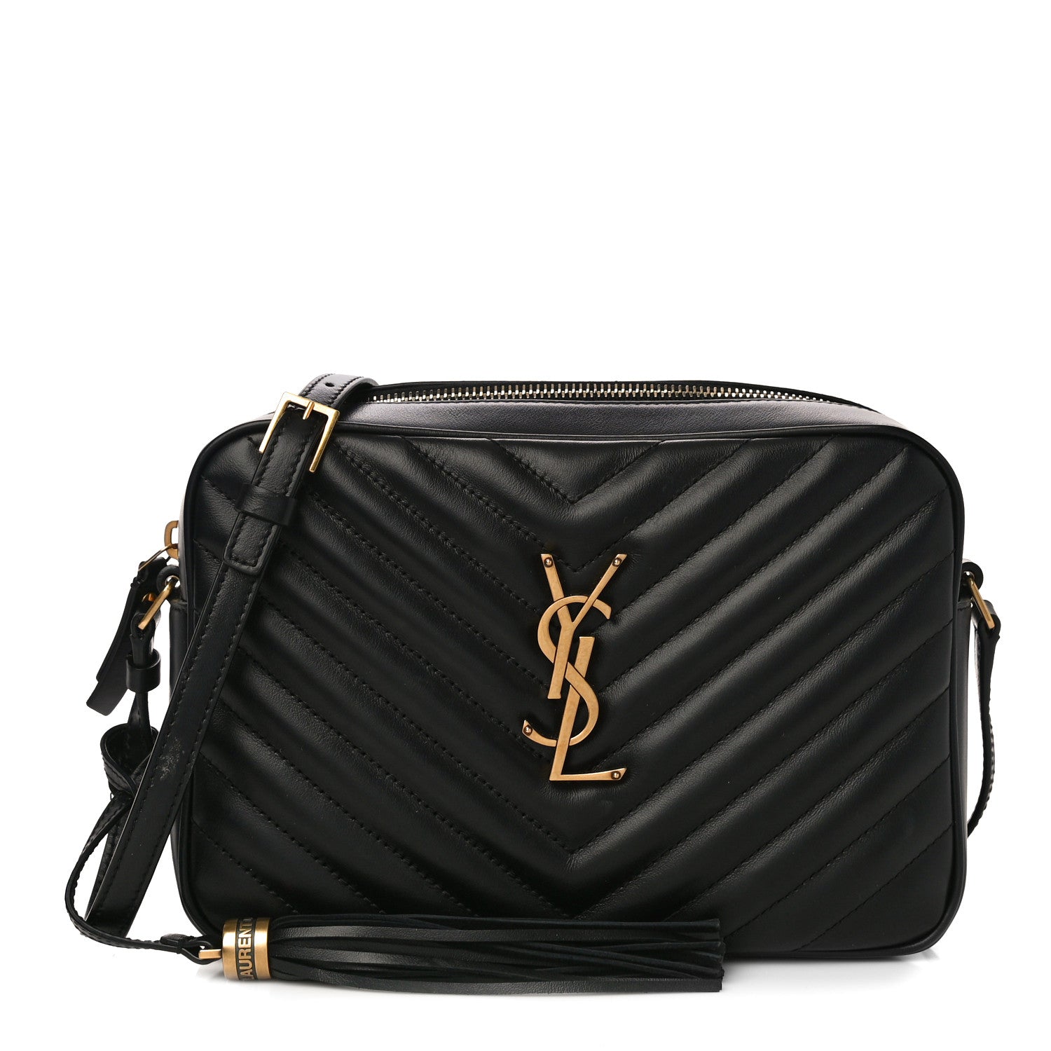 Saint Laurent Calfskin Matelasse Monogram Lou Camera Bag Black 1 of 11