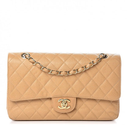 Chanel Caviar Quilted Medium Double Flap Beige 1 of 13