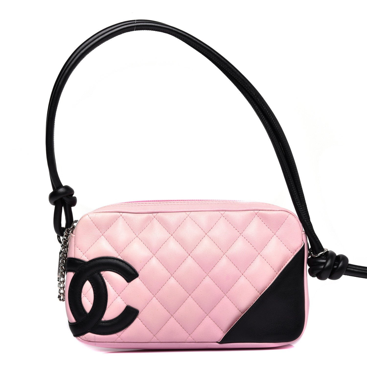 Chanel Calfskin Quilted Cambon Pochette Pink Black 1 of 11