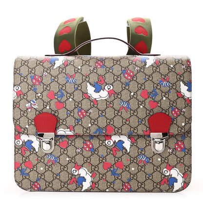 Gucci GG Supreme Monogram Ducks Childrens Backpack Red 1 of 10