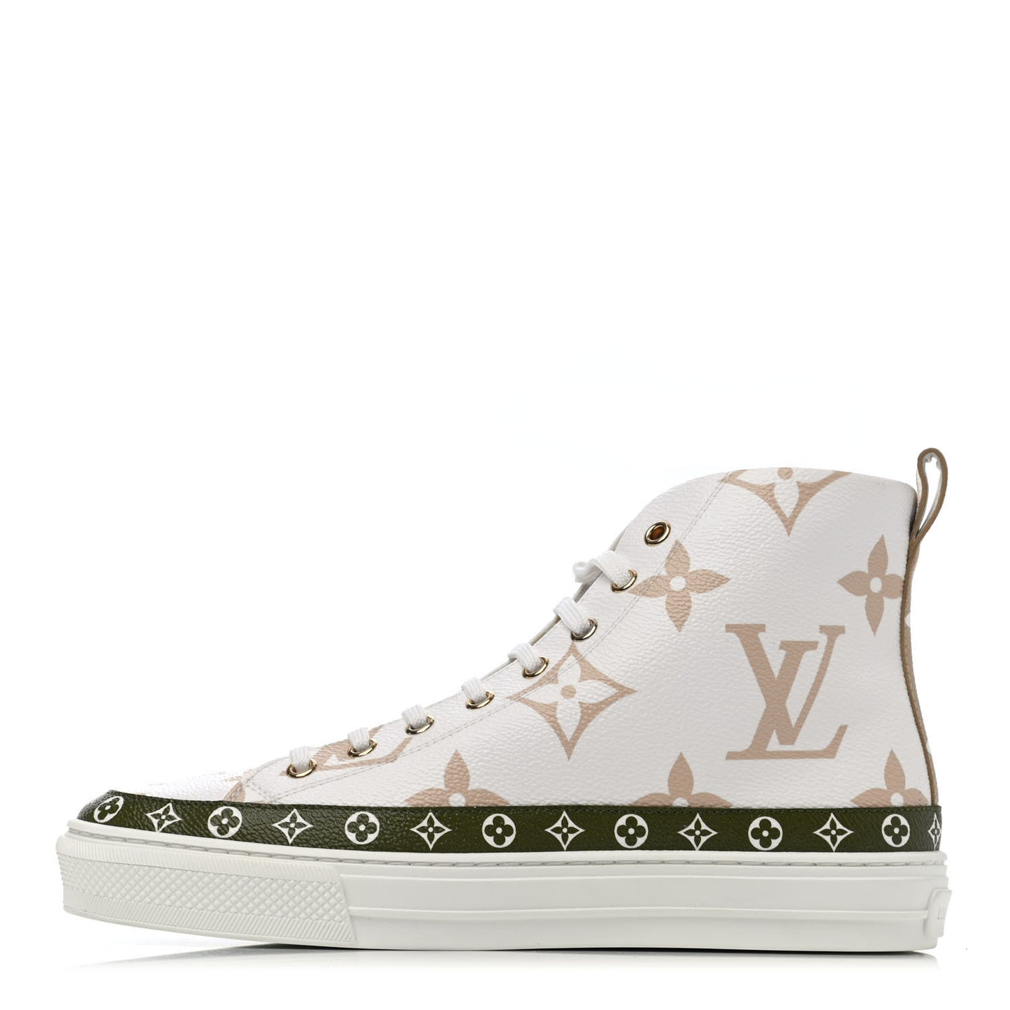 Monogram Giant Stellar Sneaker Boots 38.5 Kaki White Beige