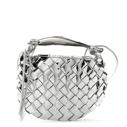 Bottega Veneta Mirror Laminated Nappa Intrecciato Mini Sardine Bag Silver 1 of 9