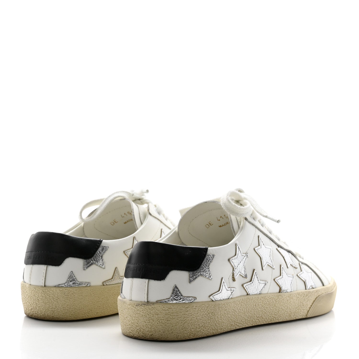 Saint Laurent Nappa Star Court Sneakers 35 Off White 4 of 13