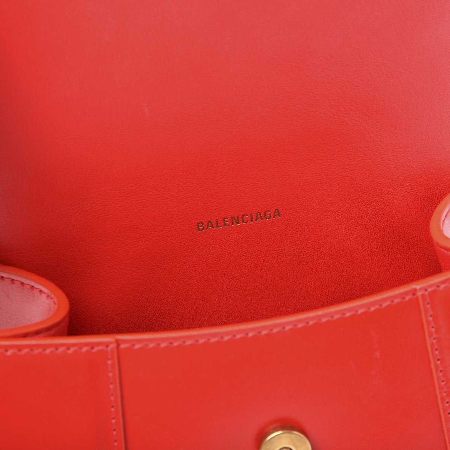 Shiny Box Calfskin Hourglass Top Handle Bag XS Bright Red
