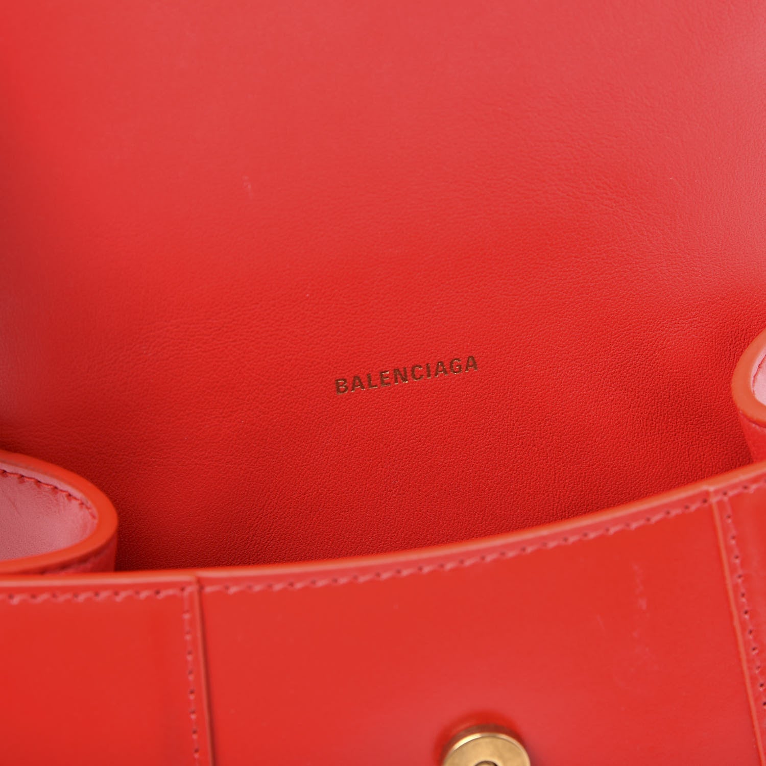 Balenciaga Shiny Box Calfskin Hourglass Top Handle Bag XS Bright Red 7 of 8