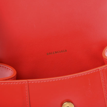 Balenciaga Shiny Box Calfskin Hourglass Top Handle Bag XS Bright Red 7 of 8