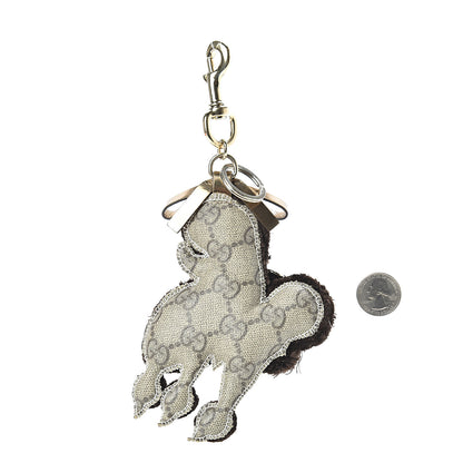 Gucci GG Supreme Monogram Lulu French Poodle Bag Charm Brown 2 of 3