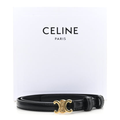 Celine Taurillon Calfskin Teen Elegant 13mm Triomphe Belt 75 30 Black 6 of 6