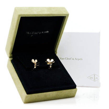 Van Cleef & Arpels 18K Yellow Gold Diamond Small Frivole Earrings 5 of 5