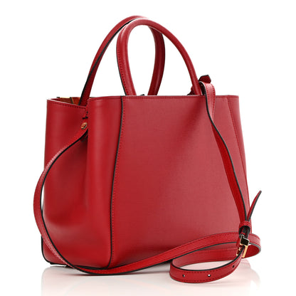 Fendi Vitello Elite Flamingo Petite 2Jours Tote Mattone 5 of 12