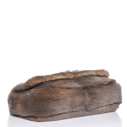 Chanel Rabbit Fur CC Flap Bag Brown 4 of 7