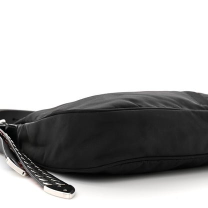 Prada Tessuto Nylon Studded New Vela Hobo Black Fuoco 9 of 10