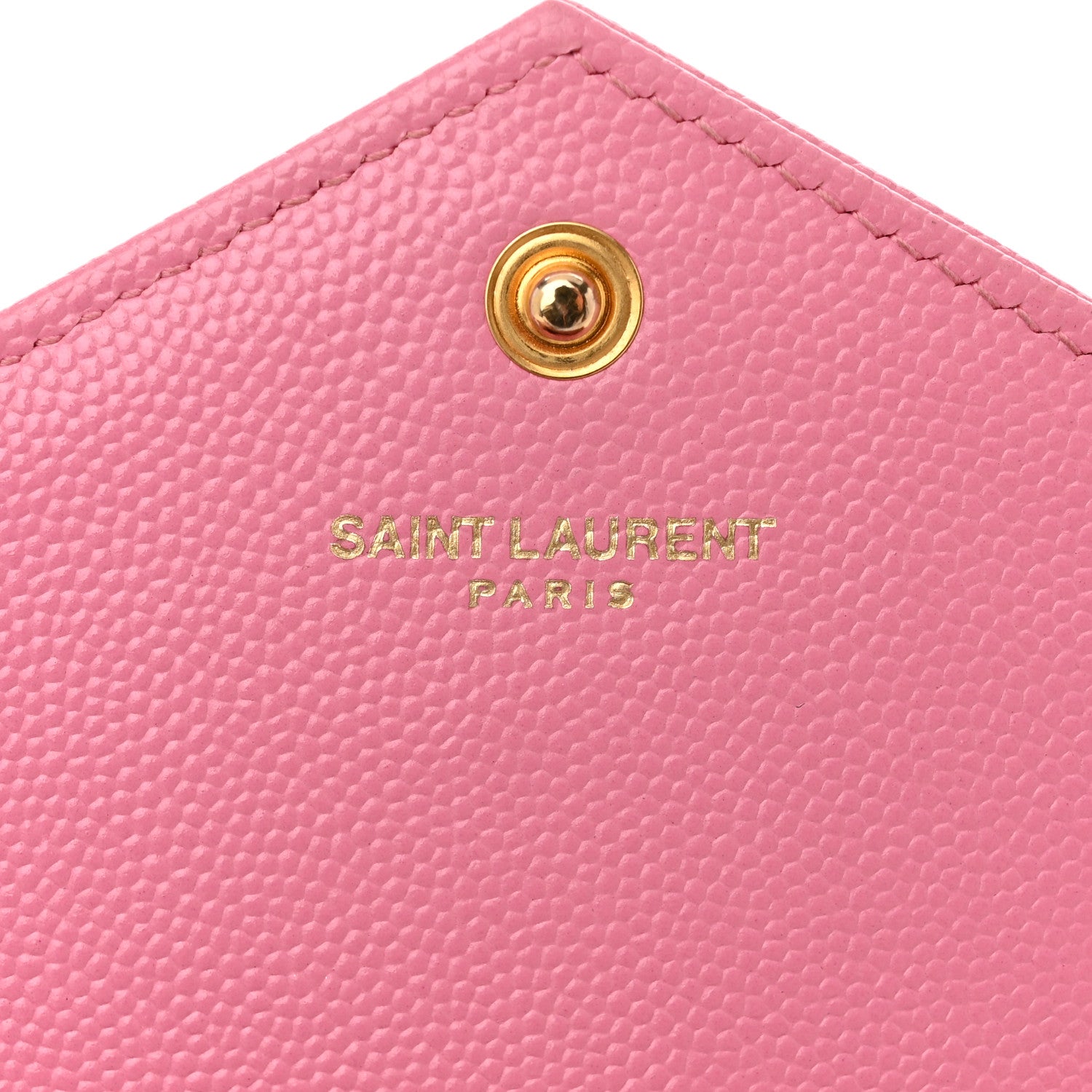 Saint Laurent Grain De Poudre Matelasse Chevron Monogram Envelope Chain Wallet Indian Pink 6 of 11
