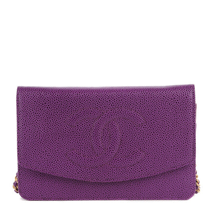 Chanel Caviar Timeless CC Wallet On Chain WOC Purple 1 of 9
