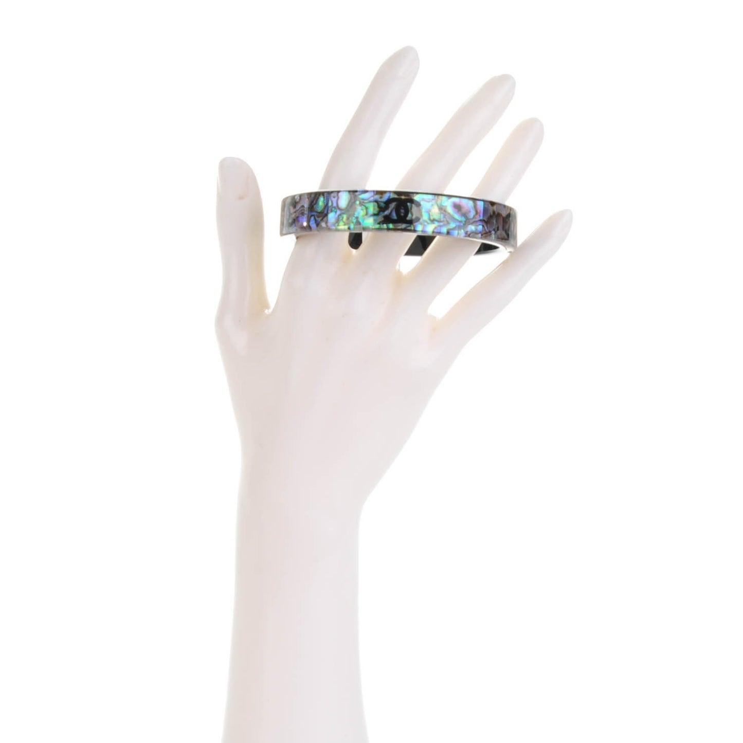 Resin Mother Of Pearl CC Bangle Black