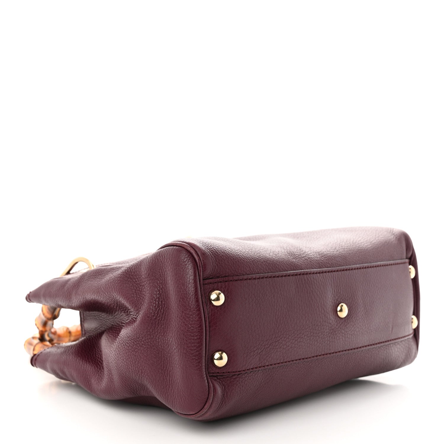 Gucci Calfskin Small Bamboo Shopper Tote Burgundy 4 of 11
