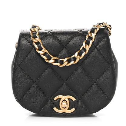 Chanel Calfskin Quilted Mini Coco Mail Clutch with Chain Black 1 of 11